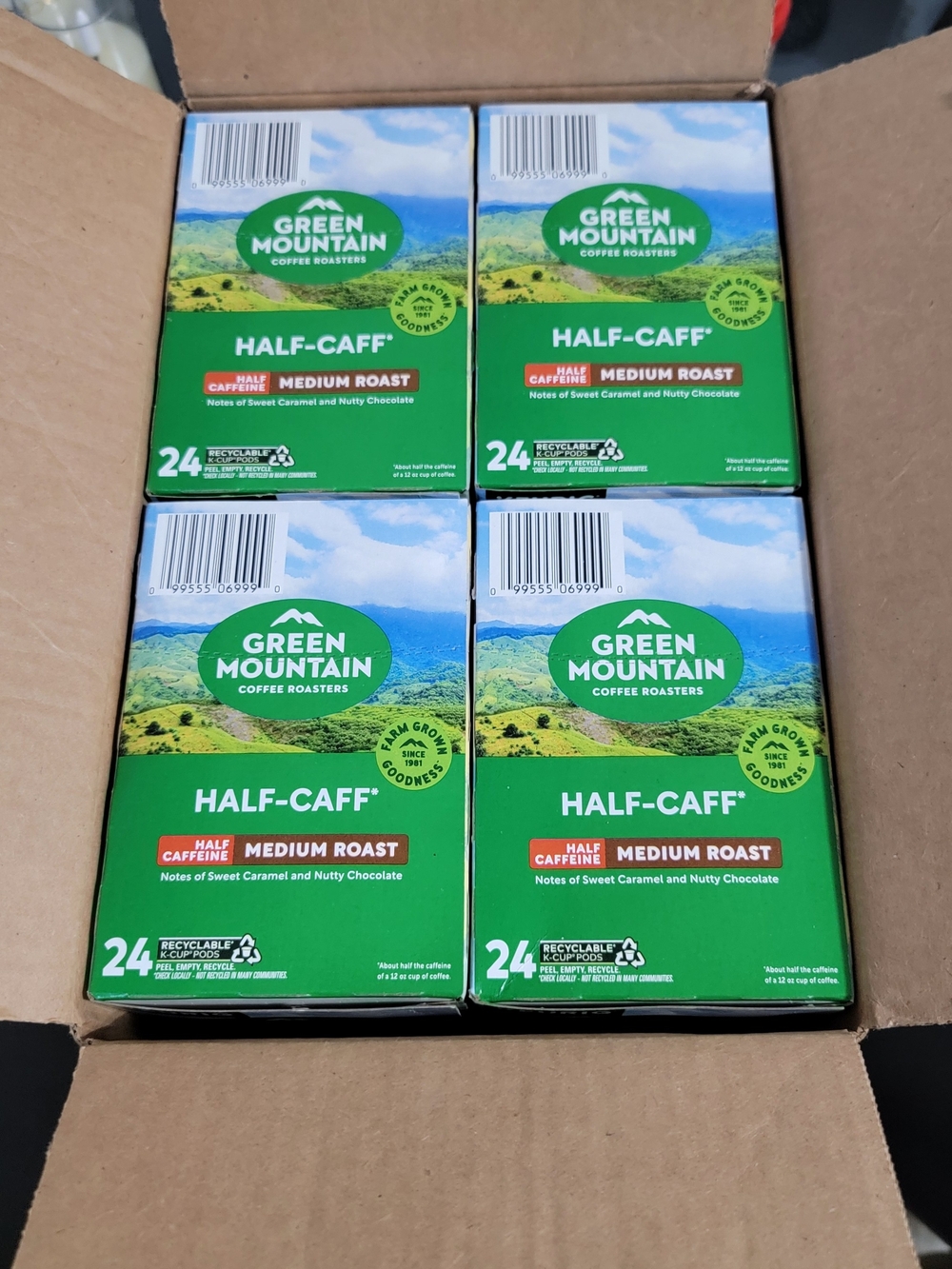 Half-Caff Medium Roast Coffee Pods - Green